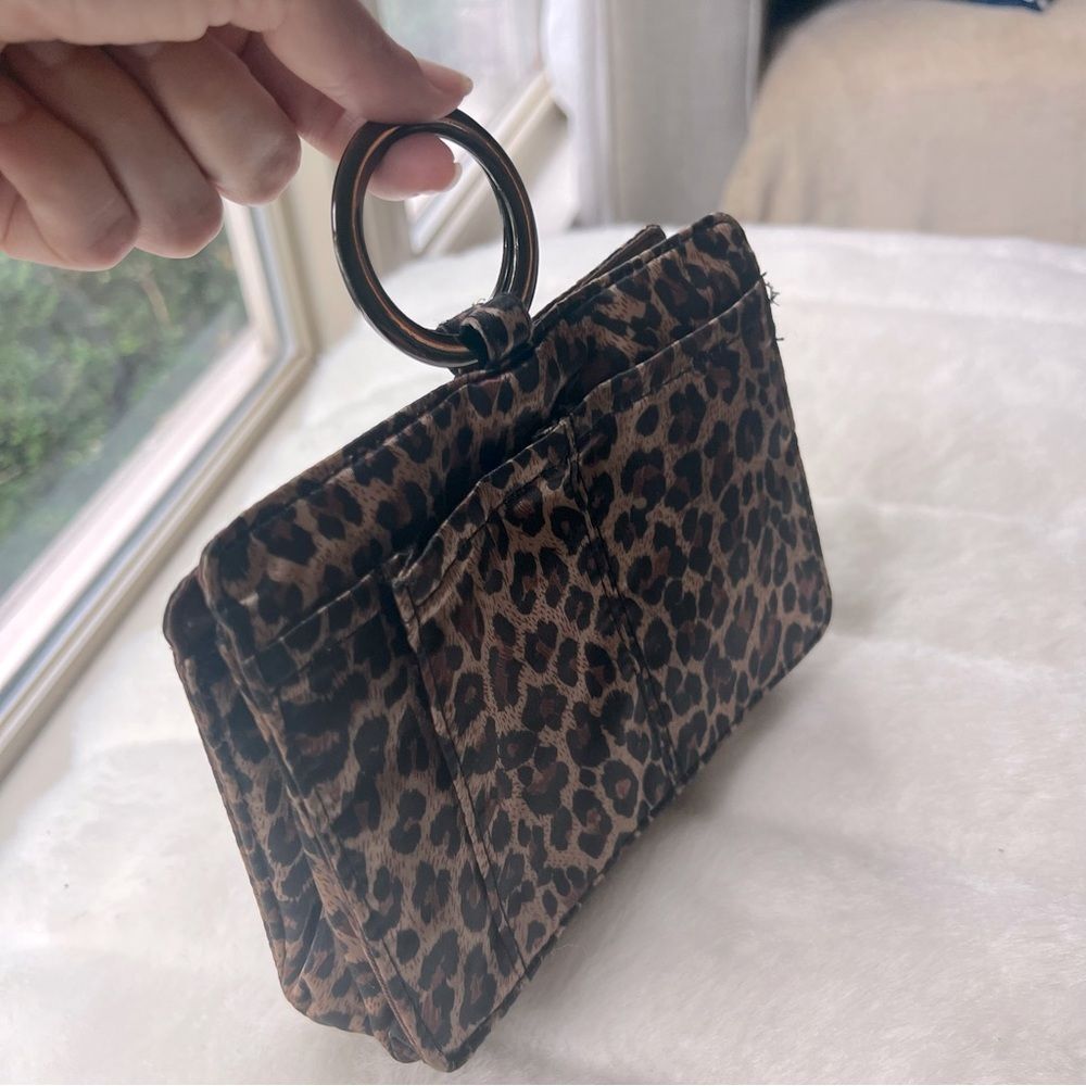 Pouchee Thin Wallet Leopard Print Satin Purse - image 7